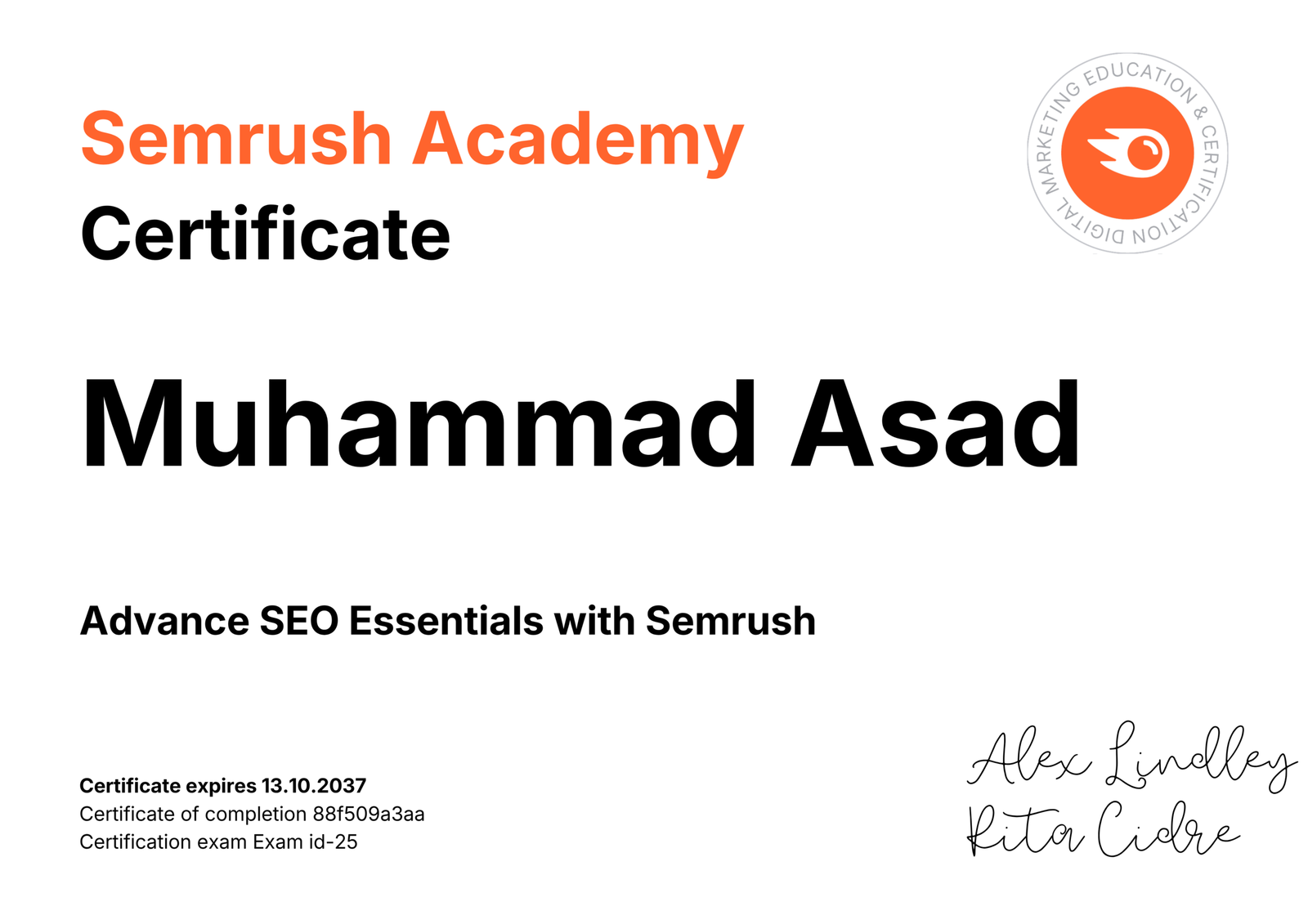 Certificate 1